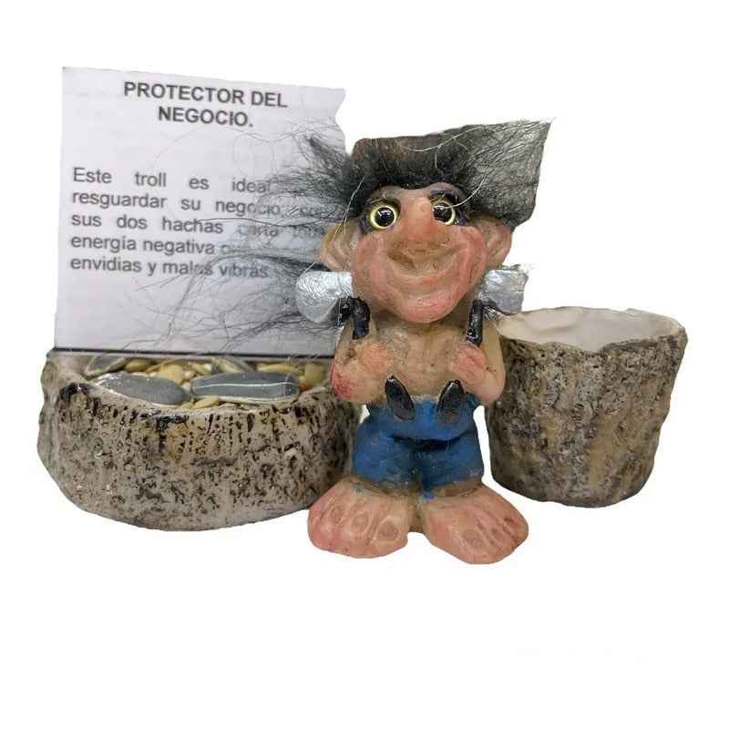 Troll Mini + Comedero + Semillas + Tarjeta Varios Modelos Protector Del Negocio 4.7 Cm