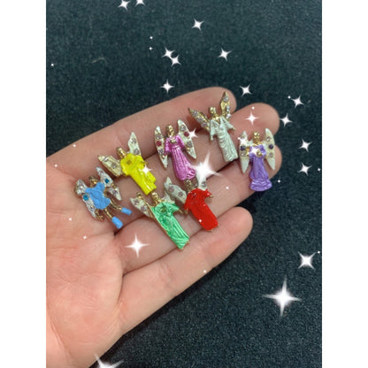 Juego 7 Arcangeles Dije Baño De Oro Con Cristal Miguel Jofie