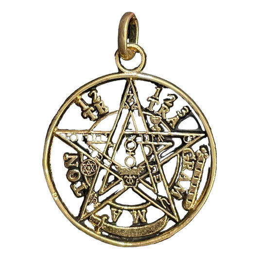 Tetragramaton Pentagram Gold Plate Ritualized And Serene
