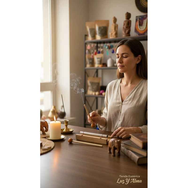 Diapason De Meditación De Madera Y Metal 15 Cm Cuenco
