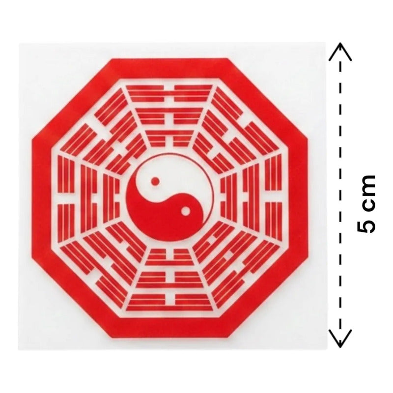 Bagua Vinilo Sticker 5 Cm X 5 Cm Rojo by HEREJE