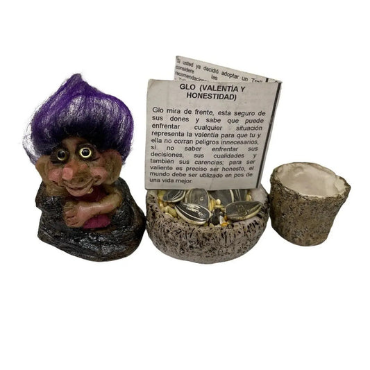 Troll Mini + Comedero + Semillas + Tarjeta Varios Modelos Glow Honestidad Y Valentia 5.2cm by HEREJE