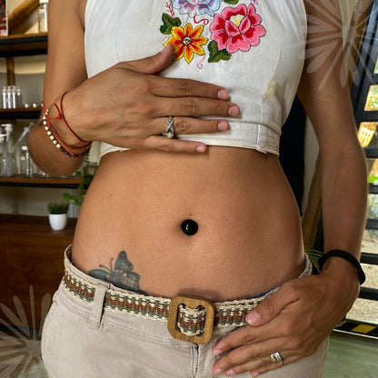 Unique Black Obsidian Handcrafted Belly Band