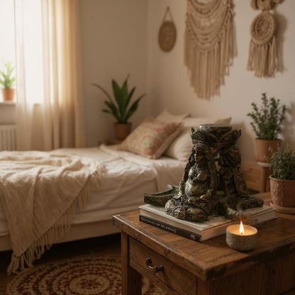 Triple Diosa Escultura De Resina Cascada De Humo 7cm Altura