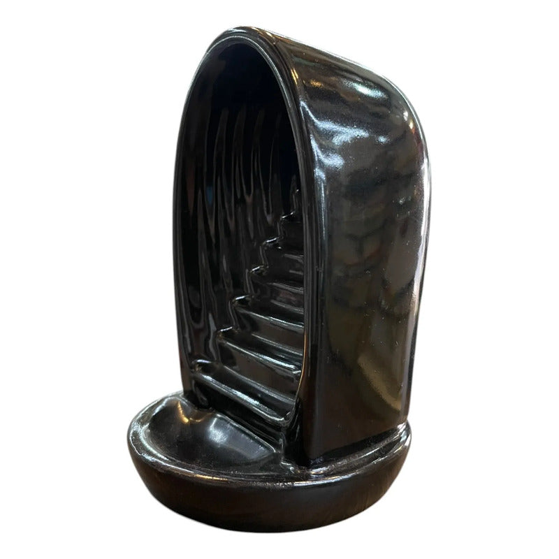 Quemado De Incienso Cascada De Humo Ceramico Negro Cupula Con Escaleras by HEREJE