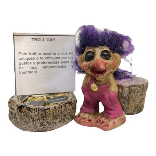 Troll Mini + Comedero + Semillas + Tarjeta Varios Modelos Proteccion Lgbt+++ 6cm by HEREJE
