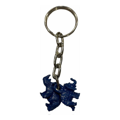 Elephant Keychain with Blue Rhinoceros