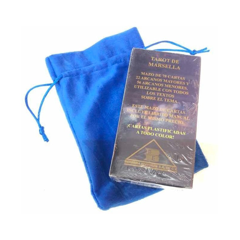 Tarot Marsella + Amuleto + Bolsa + Libro Reverso Cuadriculad