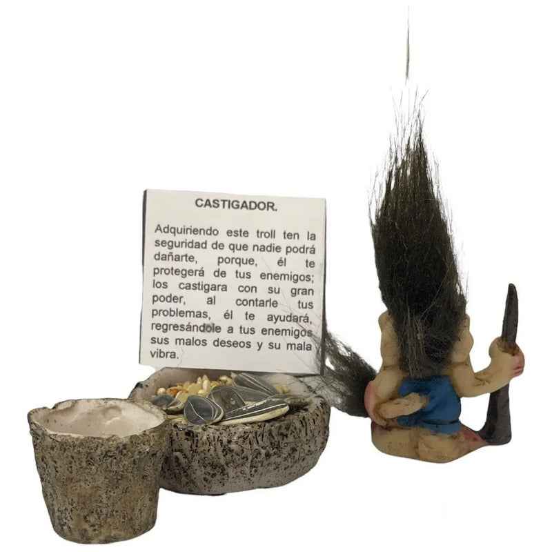 Troll Mini + Comedero + Semillas + Tarjeta Varios Modelos Castigador 5cm