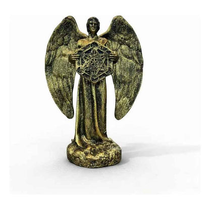 Figura Arcángel Metatrón Con Cubo En Resina 11 Cm Dorado Oscuro