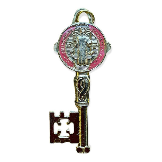 Key of Saint Benedict Pendant Encapsulated Gold Plated 5cm Various
