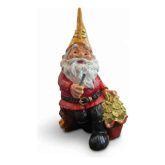 Gnomo De La Abundancia Y El Dinero Figura Decorativa 26 Cm A Rojo
