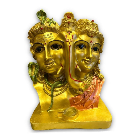 Ganesh Shiva Parvati Holy Family Resin Figure 21.5cm
