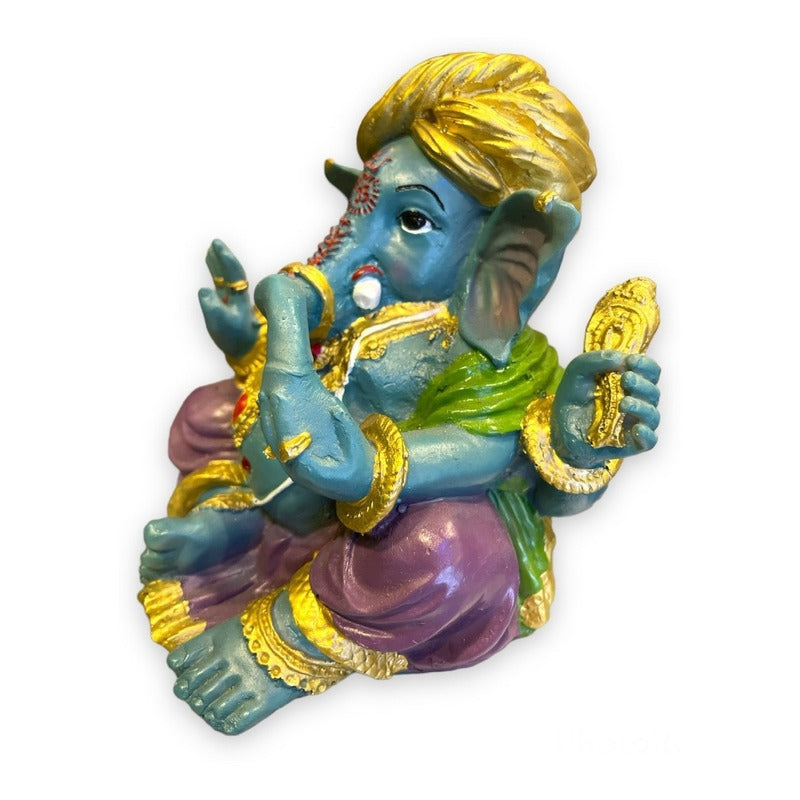 Ganesh Turban Resin Sculpture Handmade 15.5x17x13cm