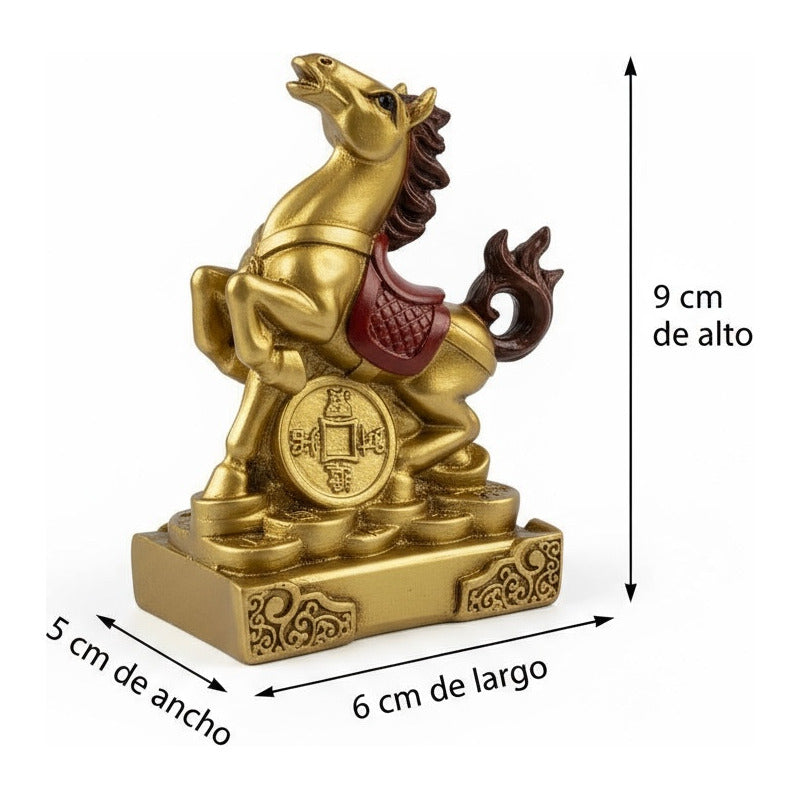 Caballo Año Chino Escultura De Resina 9x6x5cm