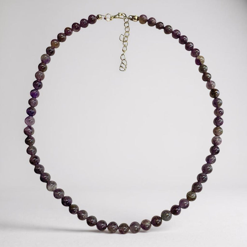 Amatista Collar De Piedra Natural