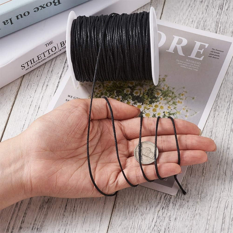 Cordón De Algodón Encerado De 100 Yardas, 1,5 Mm, Para Joyas