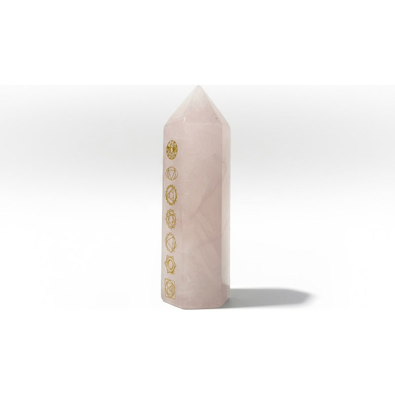 Obelisco De Cuarzo Con Los Chakras Grabados 7cm