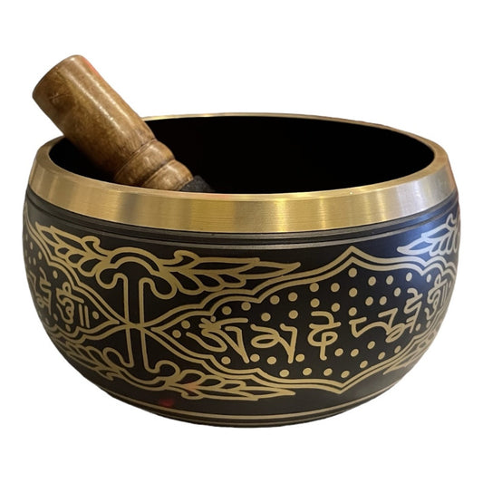 Tibetan Singing Bowl 15cm 7 Dark Metals