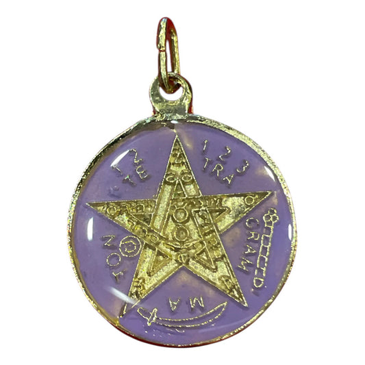 Pentagrama Ritualizado Mediano 7 Metales Tetragramaton 25mm Morado M by HEREJE
