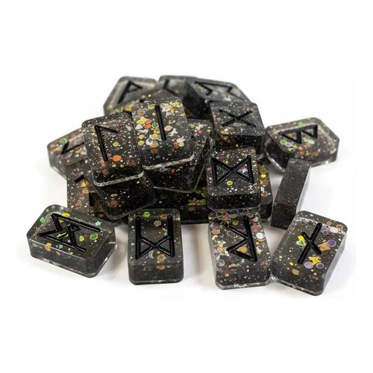 Runas Celtas En Resina Pintadas A Mano 25 Piezas Ahumado Smoke