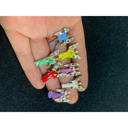 Juego 7 Arcangeles Dije Baño De Oro Con Cristal Miguel Jofie