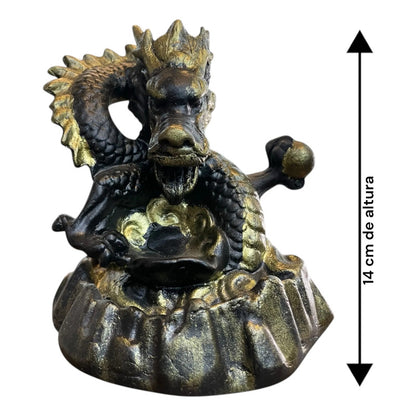 Cascada De Humo Dragon 14 Cm De Altura Negro Dragón by HEREJE