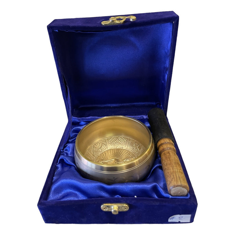 Cuenco Tibetano Lety Juego 5 Caja Dorado 7 Metales.