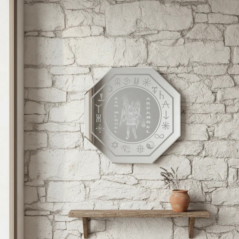 Espejo De 30 Cm Con Varios Grabados Artesanal A Elegir San Miguel