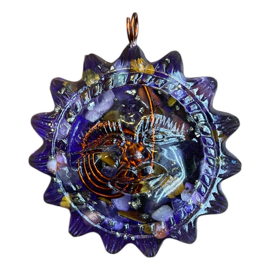Dije De Orgonita En Forma De Sol Púrpura