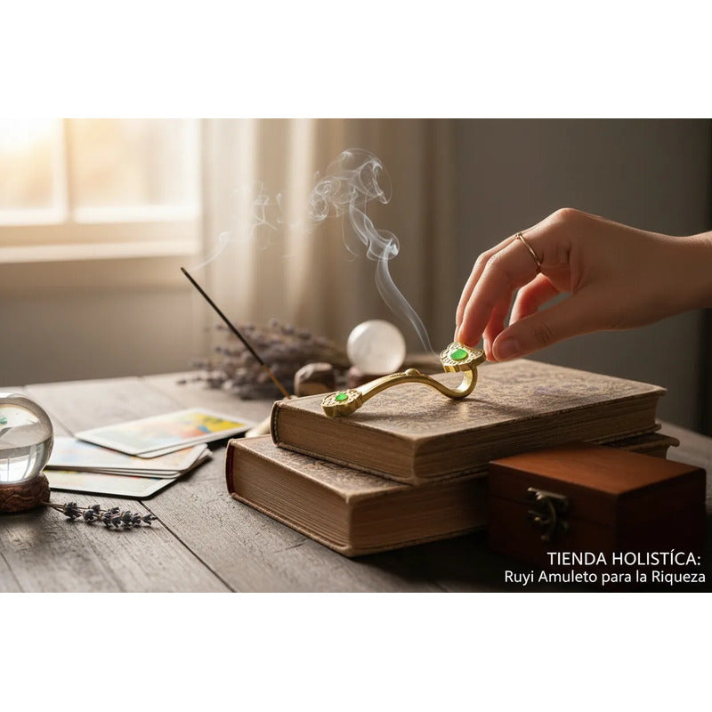 Ru Yi Amuleto De Metal Para La Riqueza 7.5 Cm Dorado