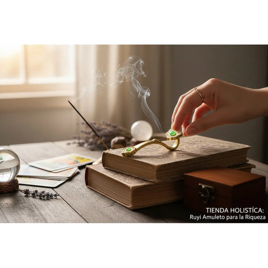 Ru Yi Amuleto De Metal Para La Riqueza 7.5 Cm Dorado