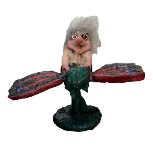 Troll Mini + Comedero + Semillas + Tarjeta Varios Modelos Mariposa 9cm by HEREJE