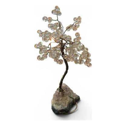 Arbol De La Vida En Cristal Con Base De Cuarzo, 14 Cm Altura Transparente by HEREJE