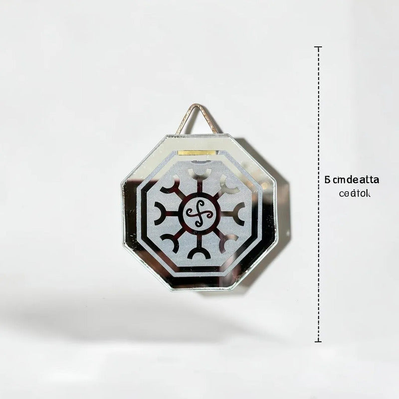 Espejo Octagonal, Grabado Con Símbolos Esotéricos De 5 Cm Curativo Y Regenerativo by HEREJE