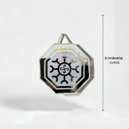 Espejo Octagonal, Grabado Con Símbolos Esotéricos De 5 Cm Curativo Y Regenerativo by HEREJE