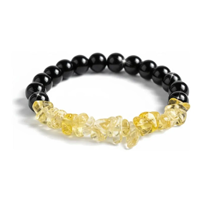 Pulsera De Citrino Natural Hereje Original. Amarillo/negro 17 Cm 18 Cm by HEREJE