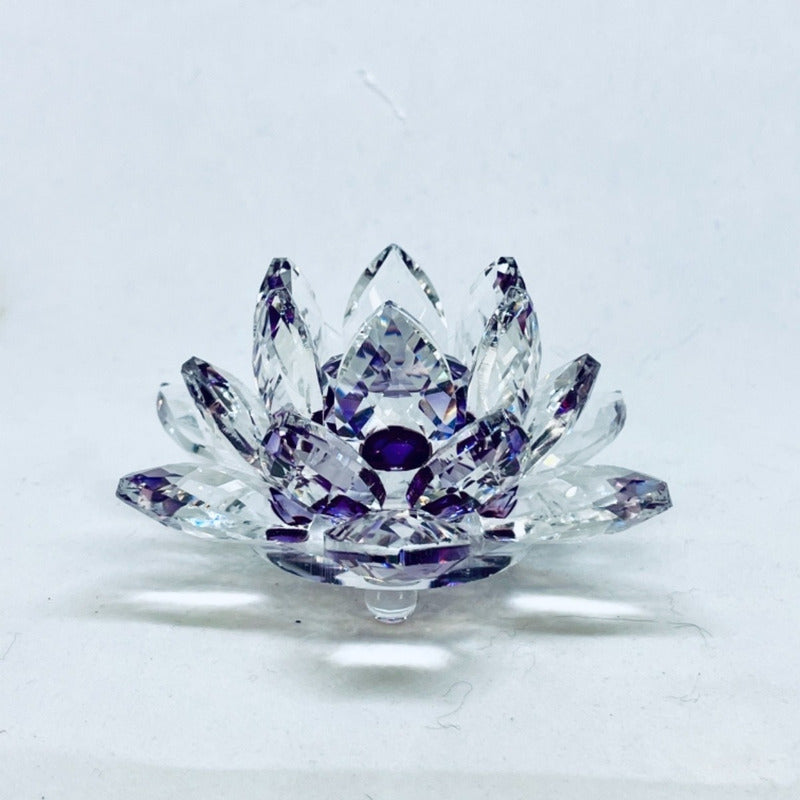 Flor De Loto En Cristal Importado 8cm De Largo.