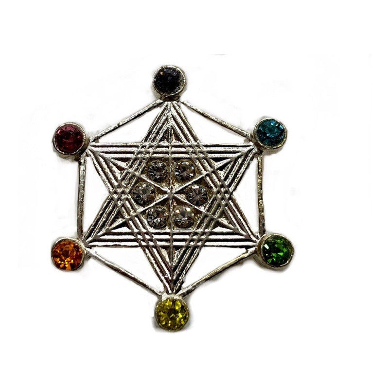 Metatron Gold Plated Pendant Without Chain With Crystal
