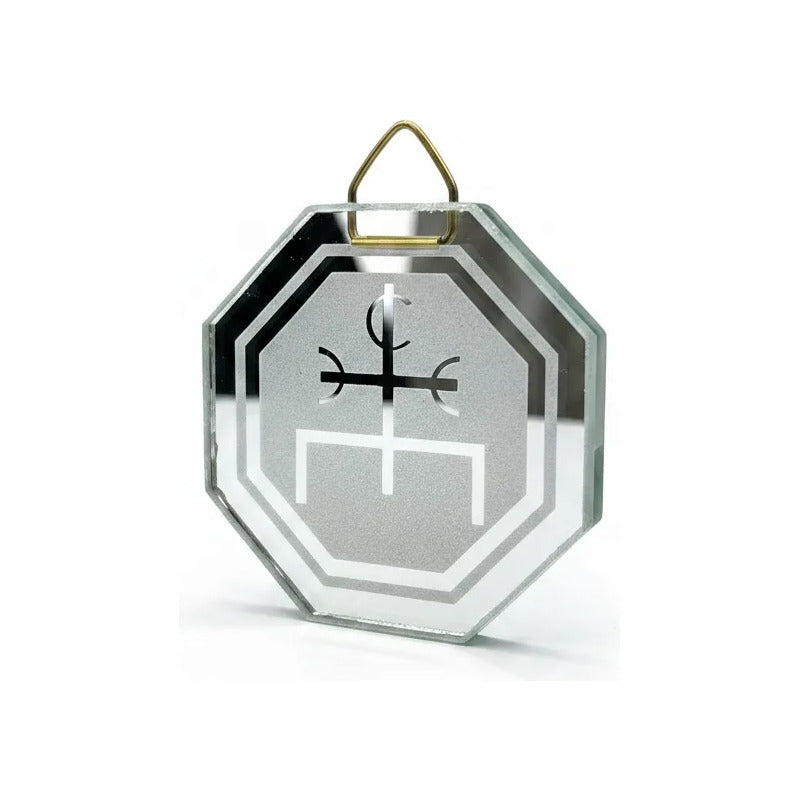 Espejo Octagonal, Grabado Con Símbolos Esotéricos De 5 Cm El Mago by HEREJE