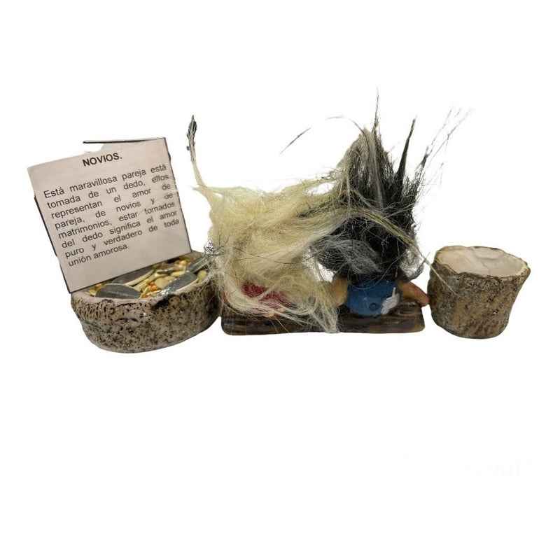 Troll Mini + Comedero + Semillas + Tarjeta Varios Modelos Novio 6cm