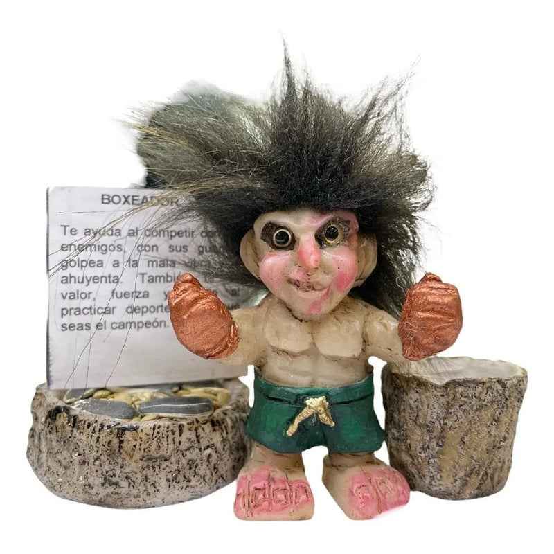 Troll Mini + Comedero + Semillas + Tarjeta Varios Modelos Boxeador 6.5cm