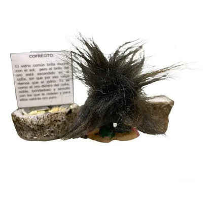 Troll Mini + Comedero + Semillas + Tarjeta Varios Modelos Cofrecito 5cm