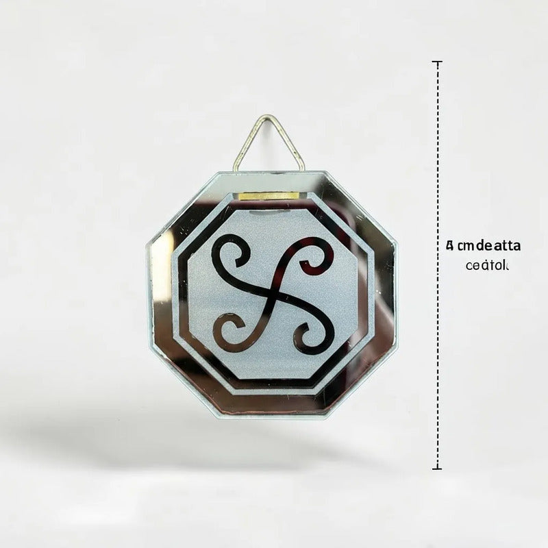 Espejo Octagonal, Grabado Con Símbolos Esotéricos De 5 Cm Mundifar by HEREJE