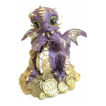 Dragón Tipo Bebe Resina 14.5 Cm Nacional Pintado A Mano.