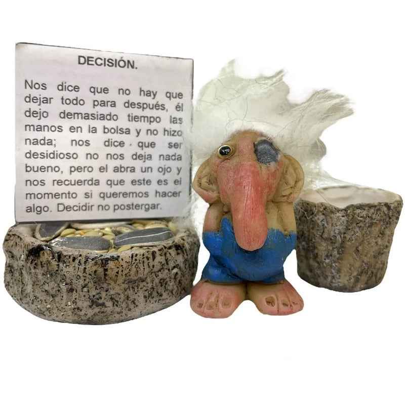 Troll Mini + Comedero + Semillas + Tarjeta Varios Modelos Desicio. 4.3cm