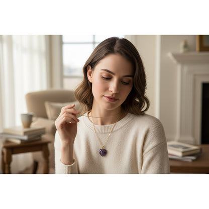 Dije Cuarzo Amatista Con Cadena 20mm