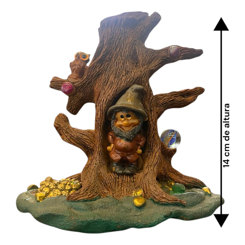 Porta Inciensos En Forma De Arbol Artesanales Arbol Gnomo Buho Rana 14 Cm Árbol Con Gnomo by HEREJE