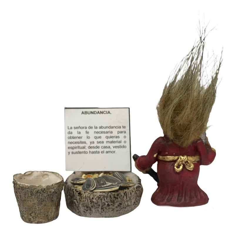Troll Mini + Comedero + Semillas + Tarjeta Varios Modelos Abundancia Mujer 7cm