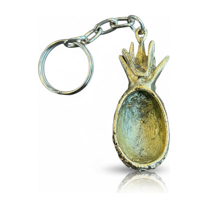 Piña Dorada Llavero De Metal Para El Feng Shui De 4 Cm Alto Dorado